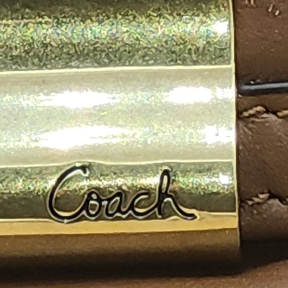 Coach Brown Woven Wristlet - Picture 3 of 6